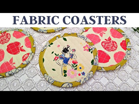 How to sew round coasters / quick and easy scrap busting project