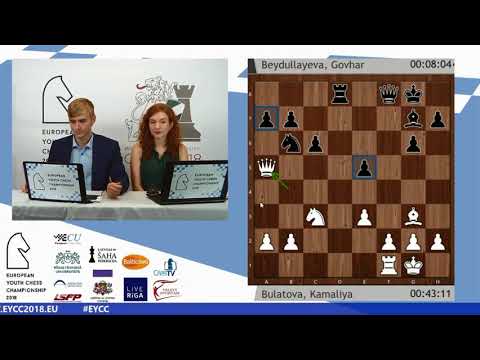 Bulatova Kamaliya - Beydullayeva Govhar  (EYCC 2018 - Riga ) 9 round