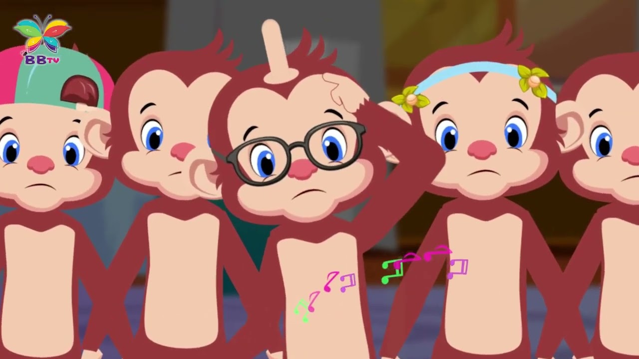 2D Cartoon Animation | Five Little Monkeys Jumping On The Bed | Split Arts Technologies