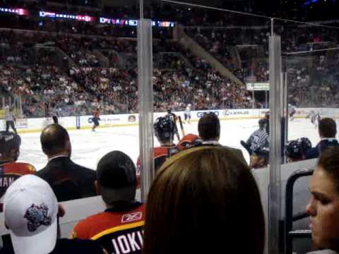 Announcement of two quick goals by Florida Panthers
