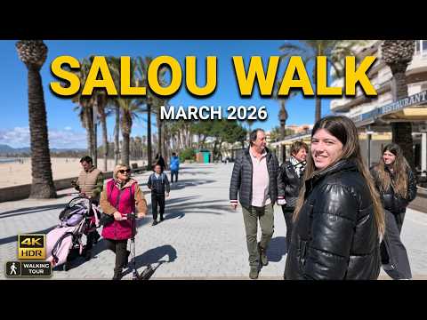 Exploring SALOU Spain ☀️ Saturday Morning Walk | March 14, 12:00 PM | 4K HDR