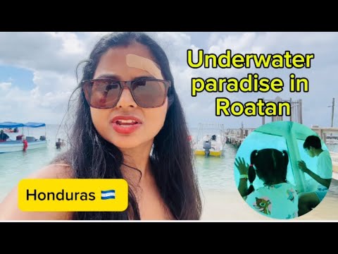 Caribbean Cruise Day 5 | Glass Bottom Boat Tour in Roatan, Honduras 🌊🐠 #hindivlog 
