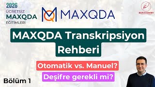 MAXQDA Transkripsiyon Rehberi #1: Otomatik mi Manuel mi? | Nitel Araştırma
