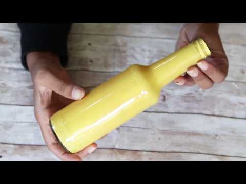 HOW TO PAINT GLASS BOTTLE WITH ACRYLIC PAINT | EASY WAY TO PAINT BOTTLE |