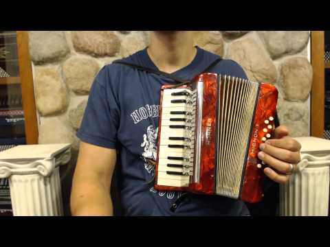7900 - Red Gold Hohner Mignon II Piano Accordion M 25 12 image 2