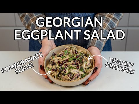 Georgian Eggplant Salad with Walnuts & Pomegranate