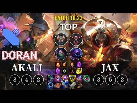 DRX Doran Akali vs Jax Top - KR Patch 10.23