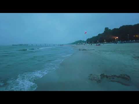 Plaża nocą w Kołobrzegu! Wyjątkowy klimat! [4k]
