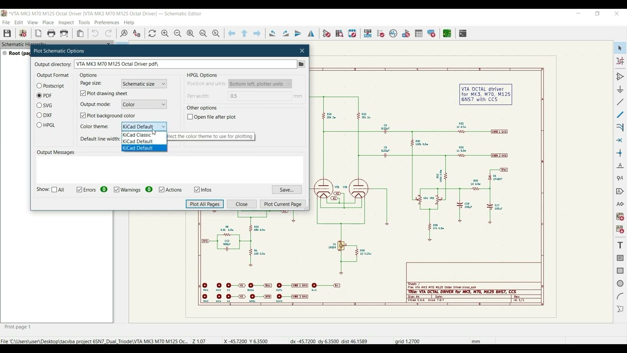 41 Schematic Plot to PDF format: Generating output in Schematic Editor.