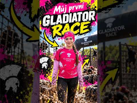 Můj první GLADIATOR RACE! 🏃‍♀️💪 Pády, překážky a medaile! 🏅🔥 #LAURASTIC #shorts #short