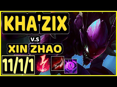 JUNJIA (KHA'ZIX) vs XIN ZHAO - 11/1/1 KDA JUNGLE CHALLENGER GAMEPLAY - KR
