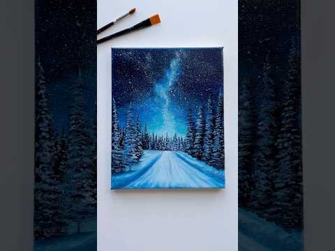Winter nights🎄Cozy Christmas vibes ❄️   #acrylicpainting #christmas #art