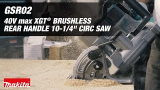 Makita 40V max XGT® Brushless Cordless Rear Handle 10-1/4" Circular Saw, AWS® Capable (GSR02) - Thumbnail