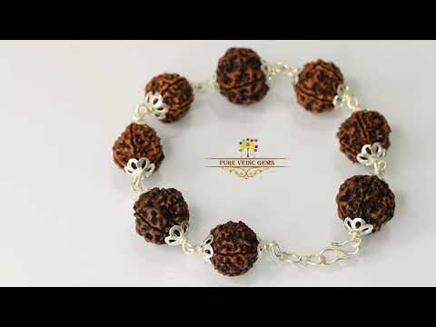 5 Mukhi Rudraksha Bracelet in Silver video