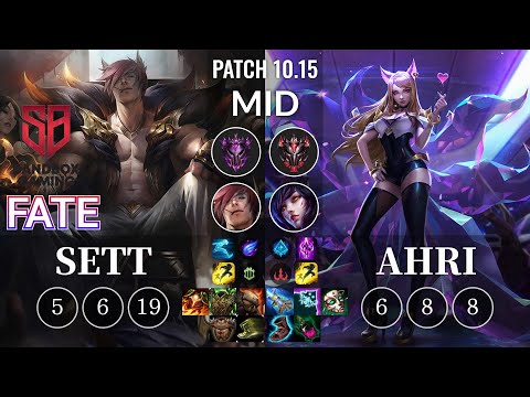 SB FATE Sett vs Ahri Mid - KR Patch 10.15