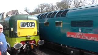 preview picture of video '2 Deltics @ Horsted Keynes (Bluebell railway) 17/4/15'