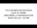 194 LUKUNDO MU NG ANDA Tune And Hymn Lyrics Hymns In Lungu Mambwe