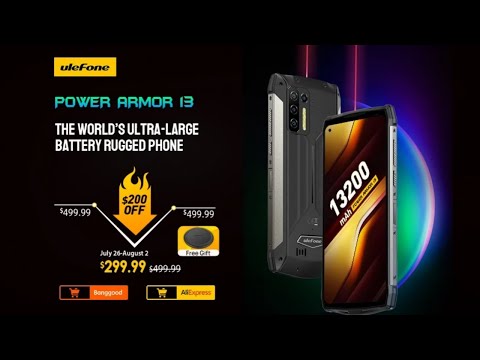 Ulefone Power Armor 13 smartphone,13200mAh battery goes on pre-sale, Official Introduction video