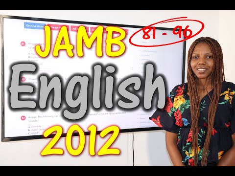 JAMB CBT English 2012 Past Questions 81 - 96
