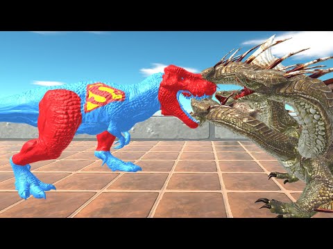 SUPERMAN T-REX DEATH RUN #1 | Superman T-rex vs ALL Unit Fantasy - Animals Revolt Battle Simulator
