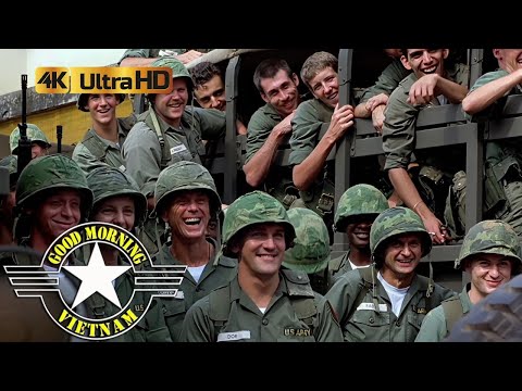 Good Morning Vietnam Adrian Entertain The Soldiers At A Traffic Jam 1/2 4K HDR