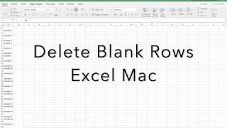 How to quickly delete blank/empty rows & cells in Excel for Mac 2019/2020