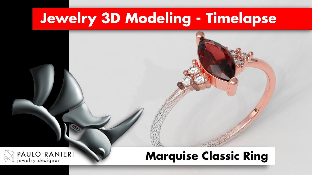 Marquise Gemstone Classic Ring 3D Print Model