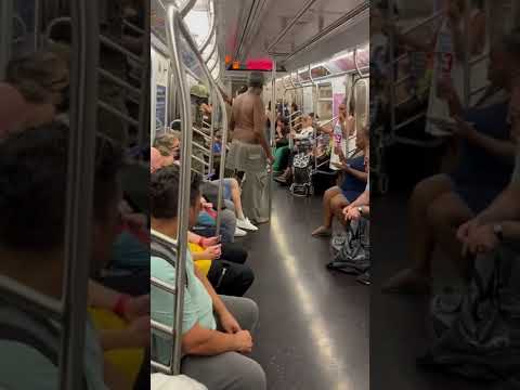 Homeless Man Takes Woman Food On Nyc Train! #shorts #nyc