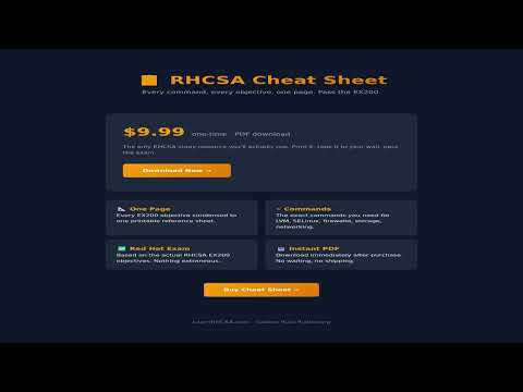 Rhcsa Cheat Sheet Every Ex200 Command In One Pdf