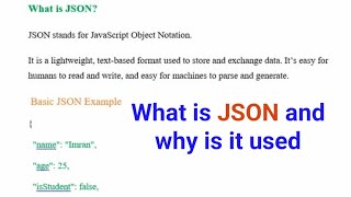 What is JSON  | What is JavaScript Object Notation