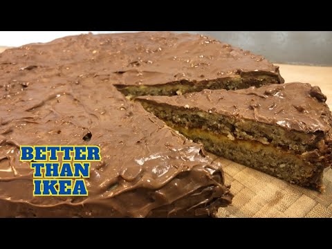 How to make almond Daim cake with vanilla custard #daim #almondcake #vanillacustard #ikea #cakes