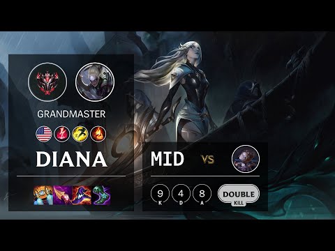 Diana Mid vs Orianna - NA Grandmaster Patch 11.24b