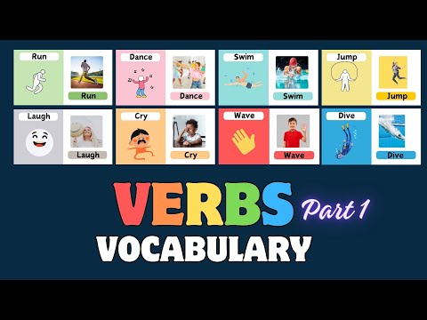 Action Verbs Part1 I 50+ English Verbs I Vocabulary with pictures I Flashcards for kids.