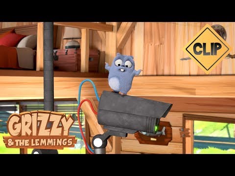Un robot fait la sécurité dans la cabane du ranger - Grizzy & les Lemmings