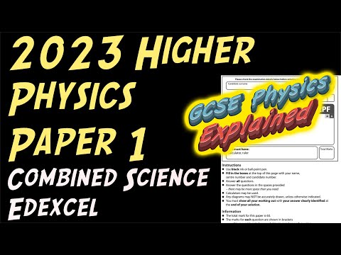2023 Physics Higher Paper 1 ANSWERS Combined Science Edexcel GCSE (9-1)