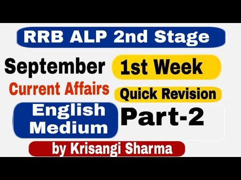 Current Affairs in English |September 2018 First week Current Affairs in English By- Krisangi Sharma