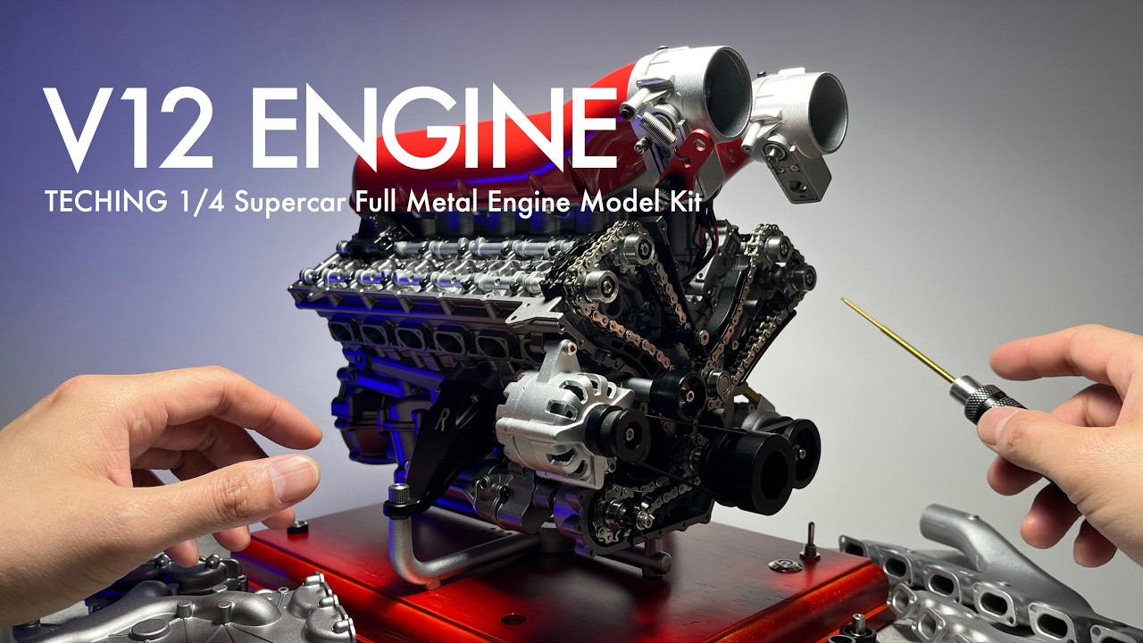 V12エンジン【EngineDIY】メタルキット製作「Full Metal V12 Engine Car Model Kit」