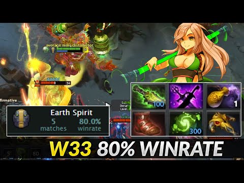 W33 80% winrate Earth Spirit Mid got HIGHEST damages in the Team