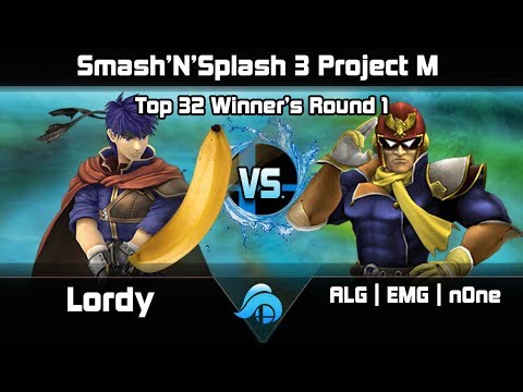 Smash n Splash 3 Project M Top 32 Winners Rd. 1 - Lordy (Ike) vs. ALG | EMG | n0ne (Falcon)
