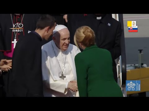 Accueil officiel du pape François à Bratislava en Slovaquie