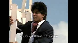 Shahrukh Khan shoots an action sequence for a Bollywood film