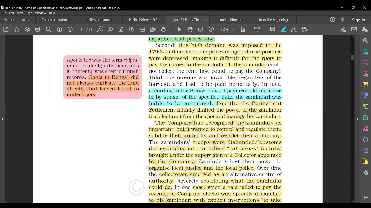 12th history why zamindars defaulted on payments