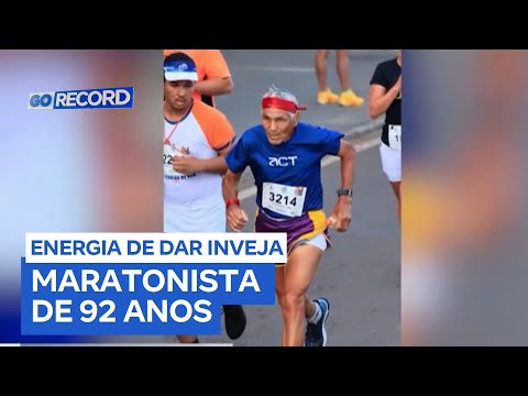 92-year-old marathon runner from Goiânia impresses with energy and determination