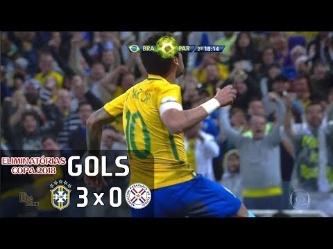 Gols - Brasil 3 x 0 Paraguai - Eliminatórias Copa 2018 - Globo HD