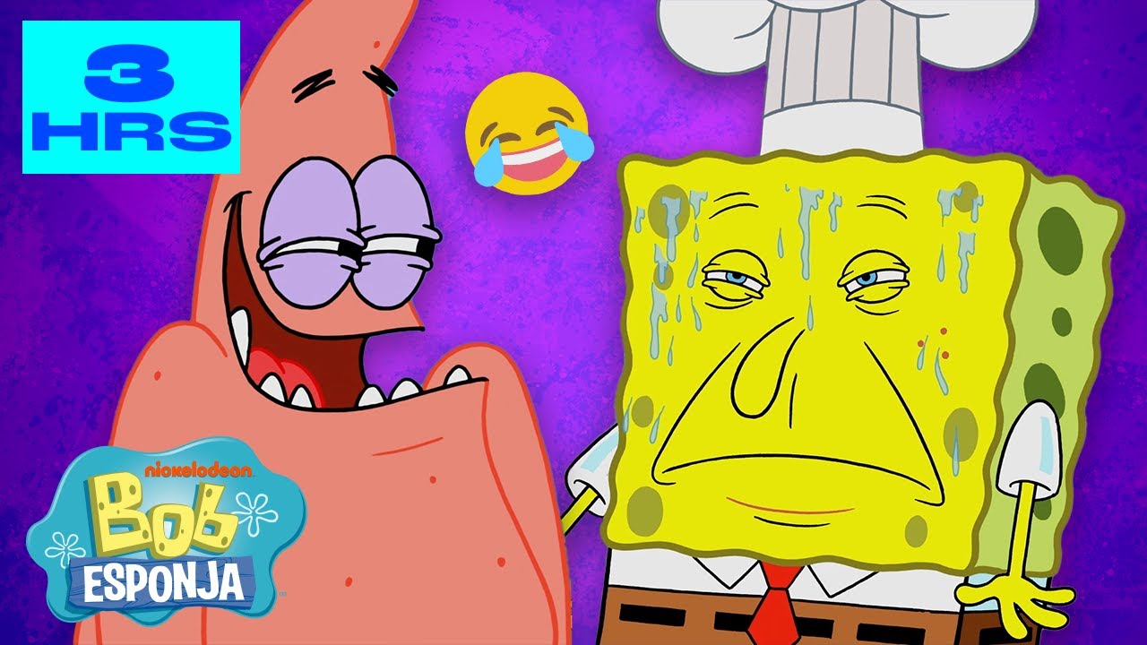 Bob Esponja | MAIS DE 3 HORAS dos Momentos Mais Engraçados de Bob Esponja! 😂 | Português