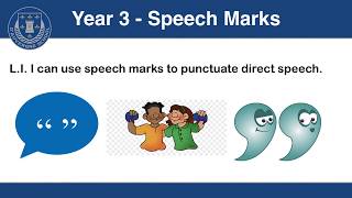 Year 3 - Writing - Speech Marks - 20/03/2020