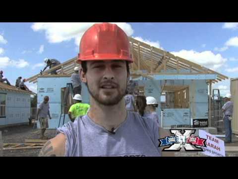 Colby Robak helping out with Habitat for Humanity