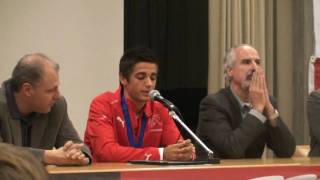 preview picture of video 'Ricevimento x Matteo Tosetti campione del mondo U17 (4 parte) 01.12.2009'