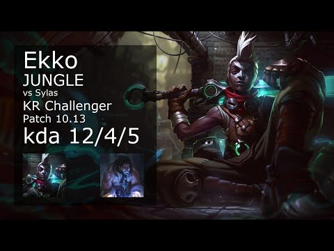 Ekko Jungle vs Sylas - KR Challenger 12/4/5 Patch 10.13 Gameplay // [롤] 에코 vs 사일러스 정글