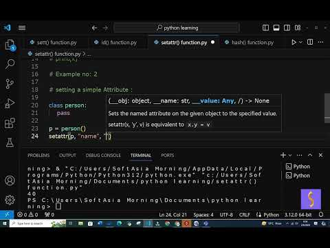 Sy Setattr Built_in Function In Python